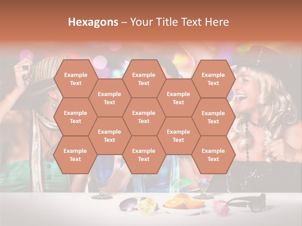 A Group Of Women Standing Around A Table With Drinks PowerPoint Template