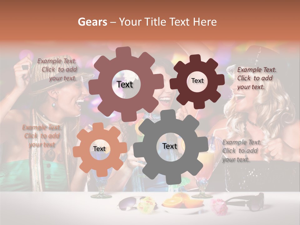 A Group Of Women Standing Around A Table With Drinks PowerPoint Template