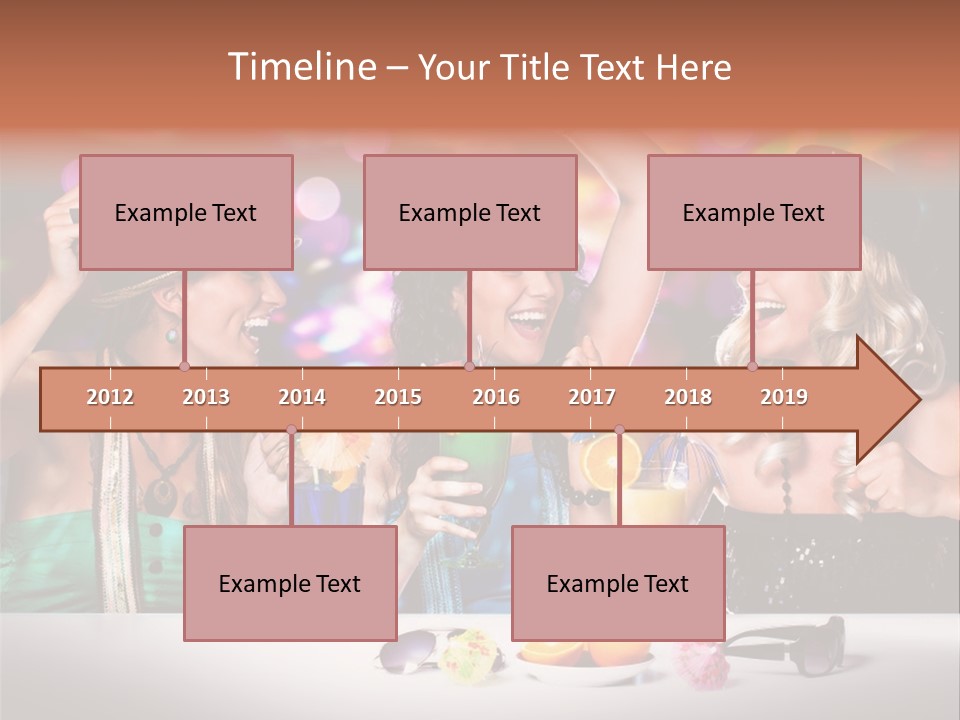 A Group Of Women Standing Around A Table With Drinks PowerPoint Template