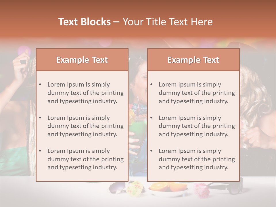 A Group Of Women Standing Around A Table With Drinks PowerPoint Template