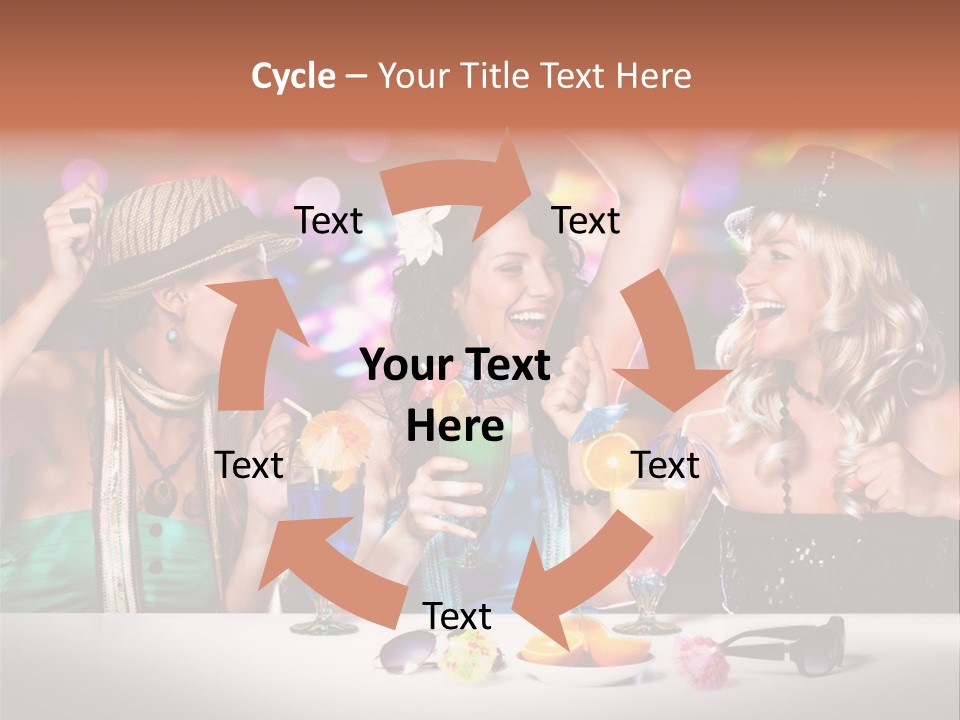 A Group Of Women Standing Around A Table With Drinks PowerPoint Template