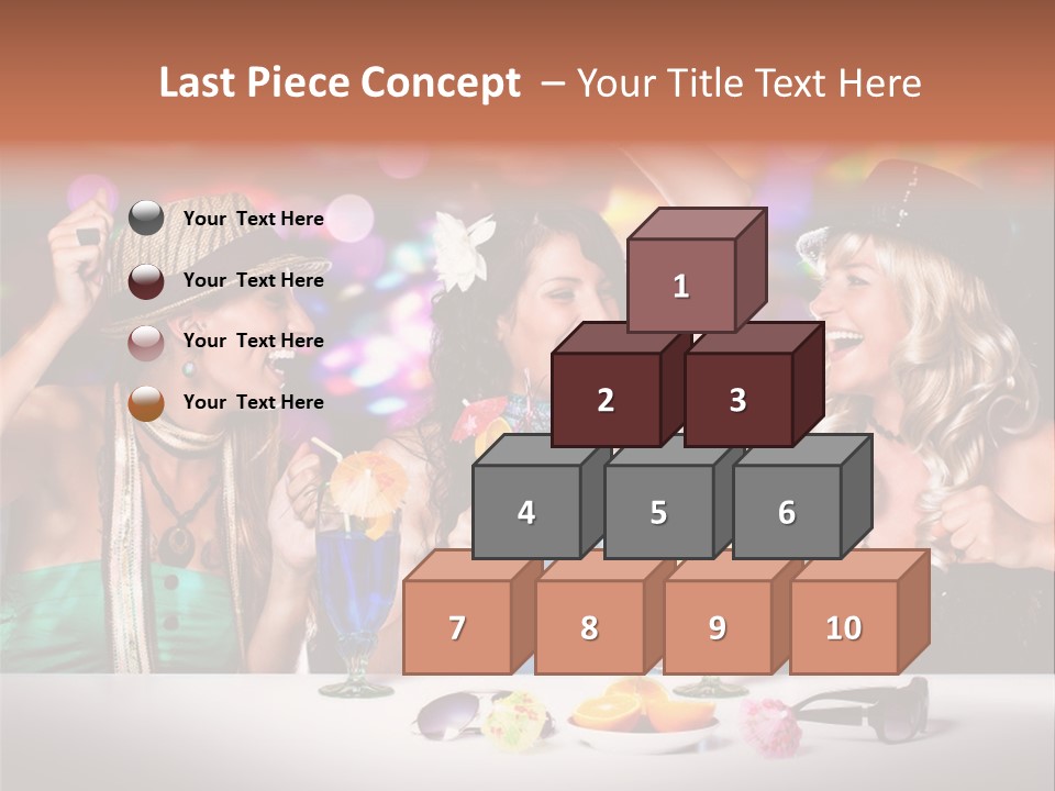 A Group Of Women Standing Around A Table With Drinks PowerPoint Template