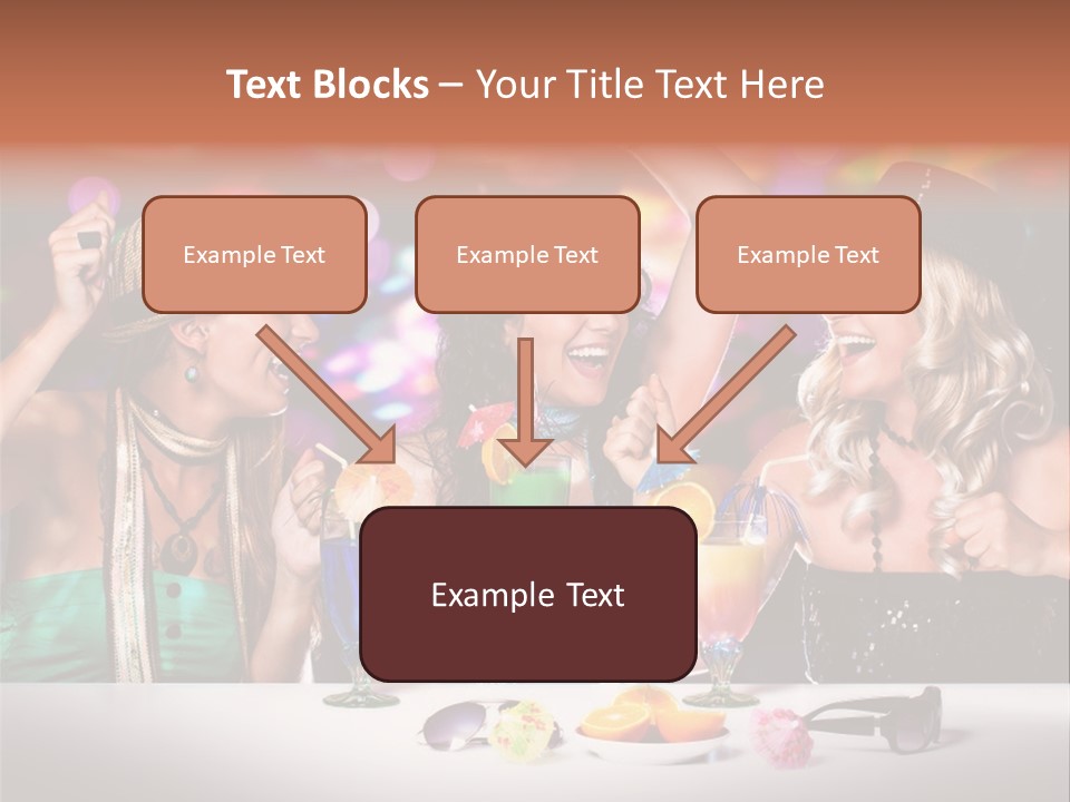 A Group Of Women Standing Around A Table With Drinks PowerPoint Template
