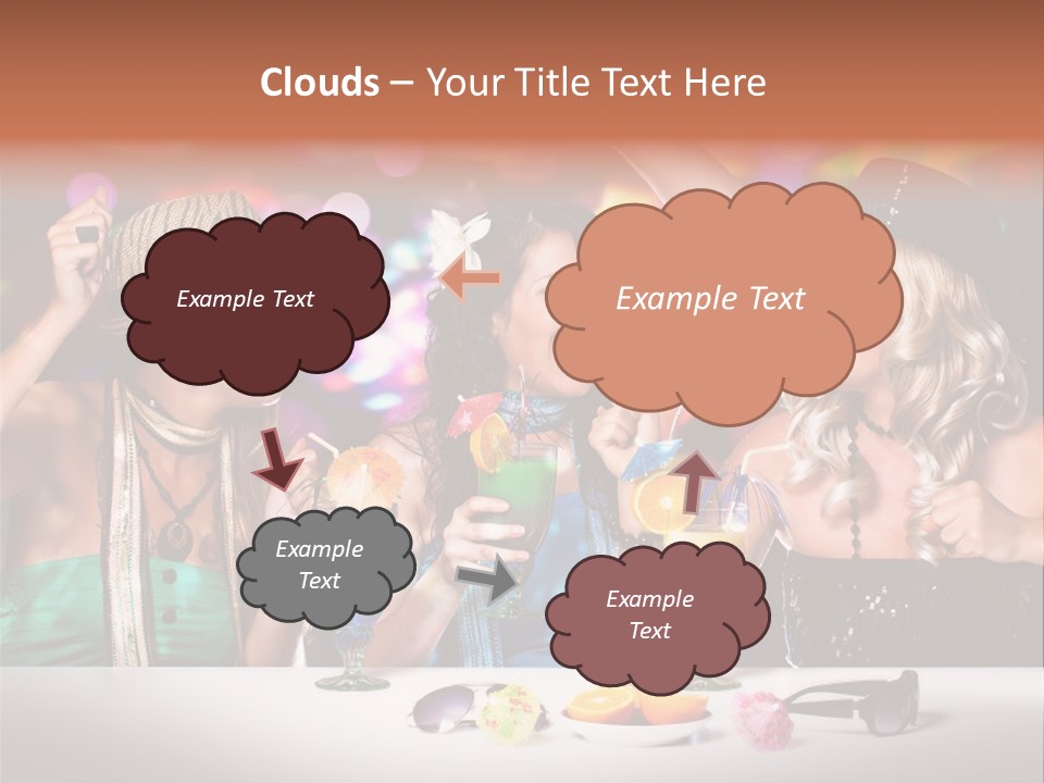 A Group Of Women Standing Around A Table With Drinks PowerPoint Template