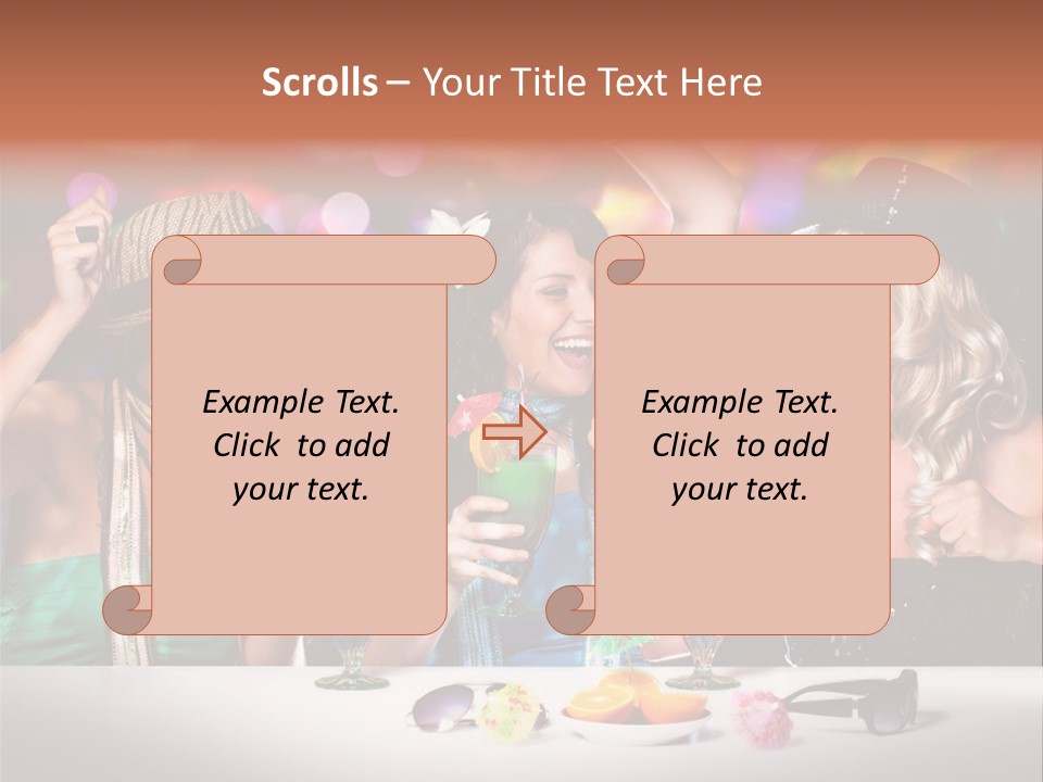 A Group Of Women Standing Around A Table With Drinks PowerPoint Template