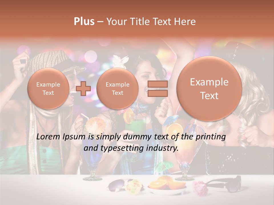 A Group Of Women Standing Around A Table With Drinks PowerPoint Template