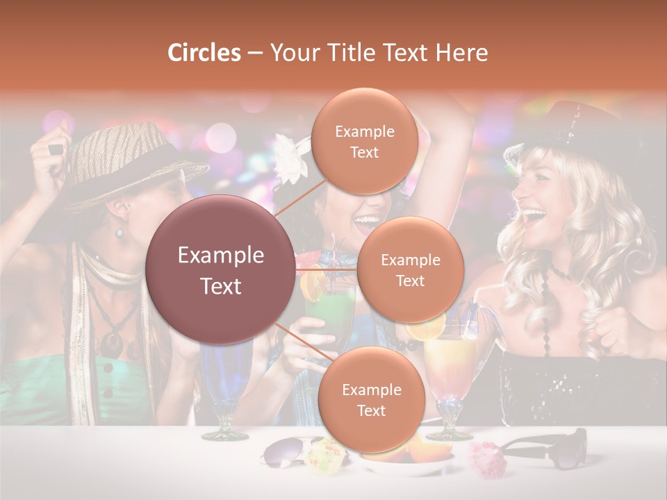 A Group Of Women Standing Around A Table With Drinks PowerPoint Template