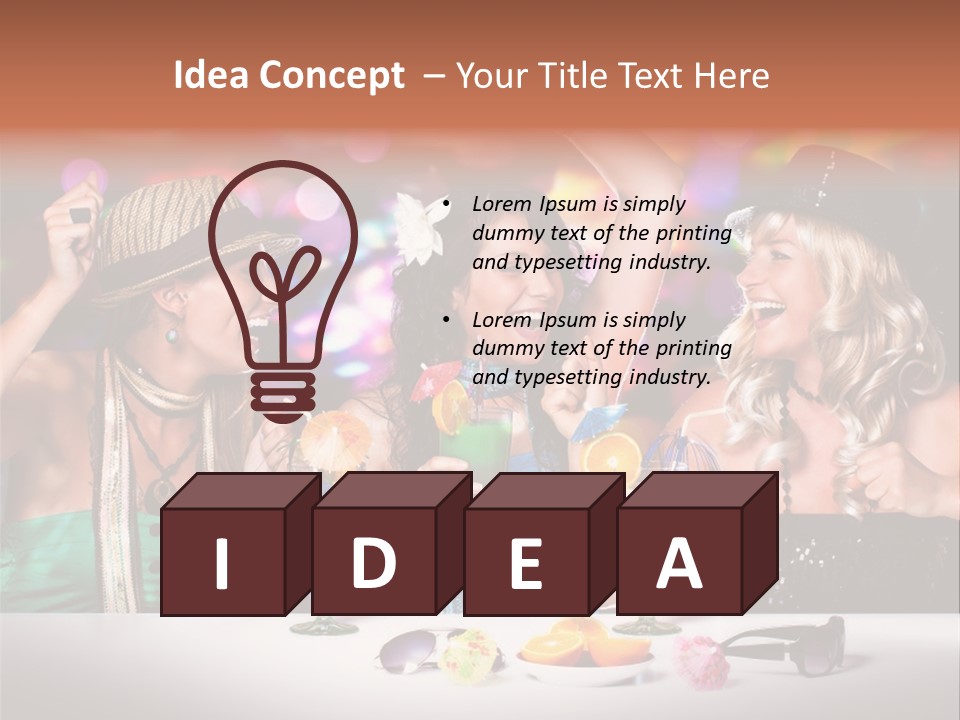 A Group Of Women Standing Around A Table With Drinks PowerPoint Template