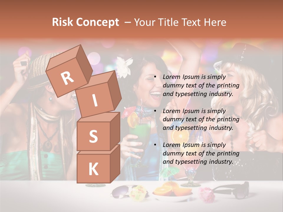 A Group Of Women Standing Around A Table With Drinks PowerPoint Template