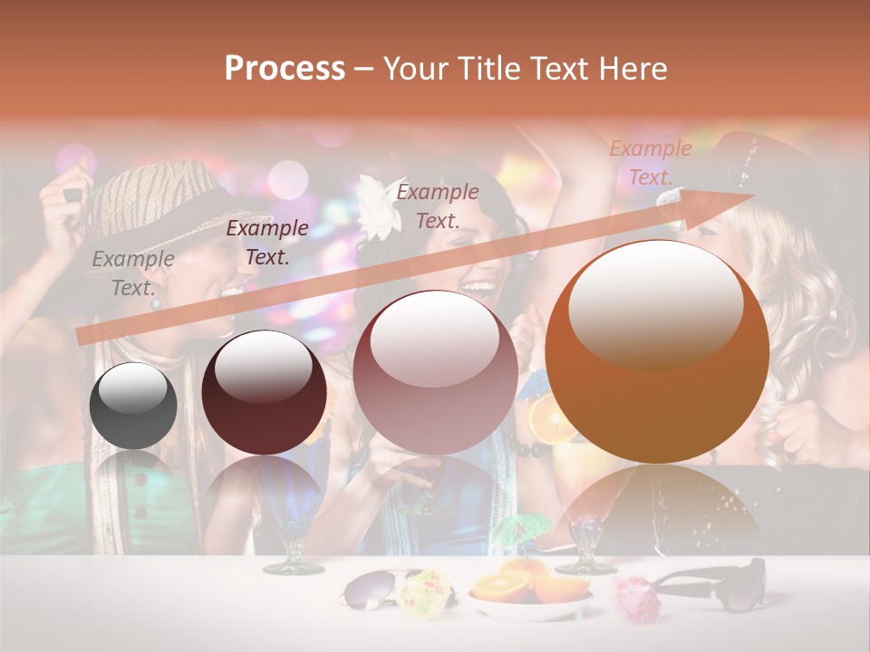 A Group Of Women Standing Around A Table With Drinks PowerPoint Template