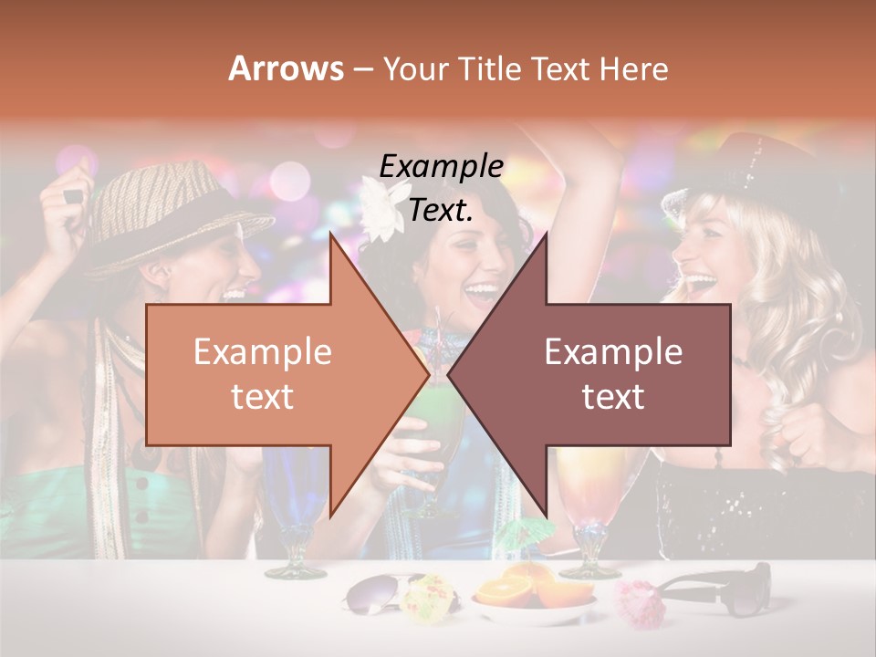 A Group Of Women Standing Around A Table With Drinks PowerPoint Template