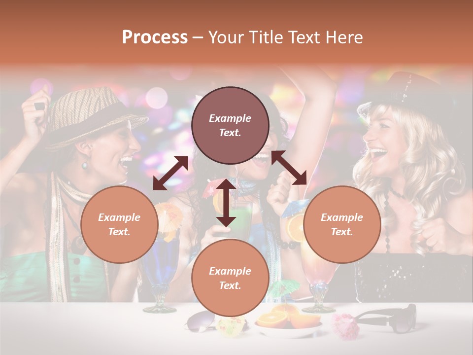 A Group Of Women Standing Around A Table With Drinks PowerPoint Template