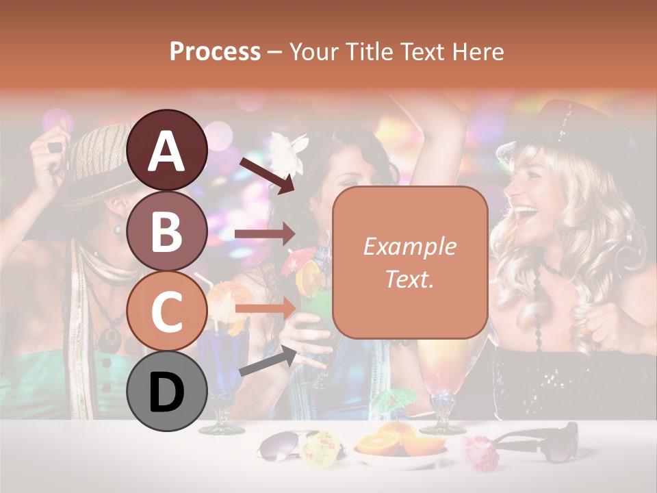 A Group Of Women Standing Around A Table With Drinks PowerPoint Template