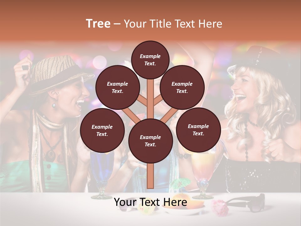 A Group Of Women Standing Around A Table With Drinks PowerPoint Template