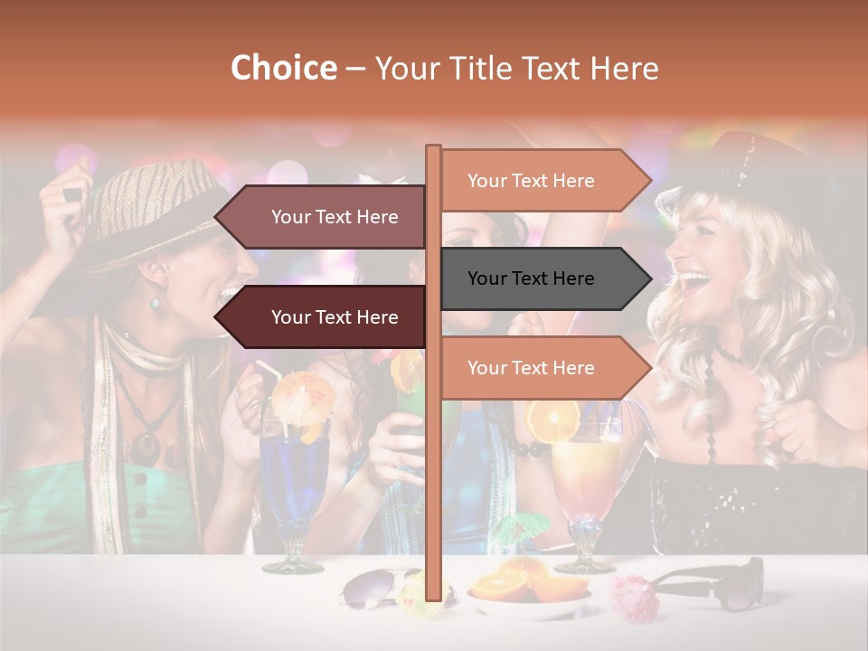 A Group Of Women Standing Around A Table With Drinks PowerPoint Template