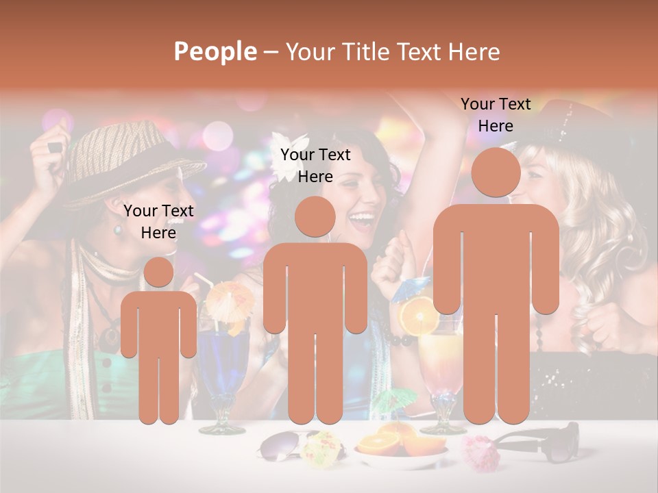 A Group Of Women Standing Around A Table With Drinks PowerPoint Template