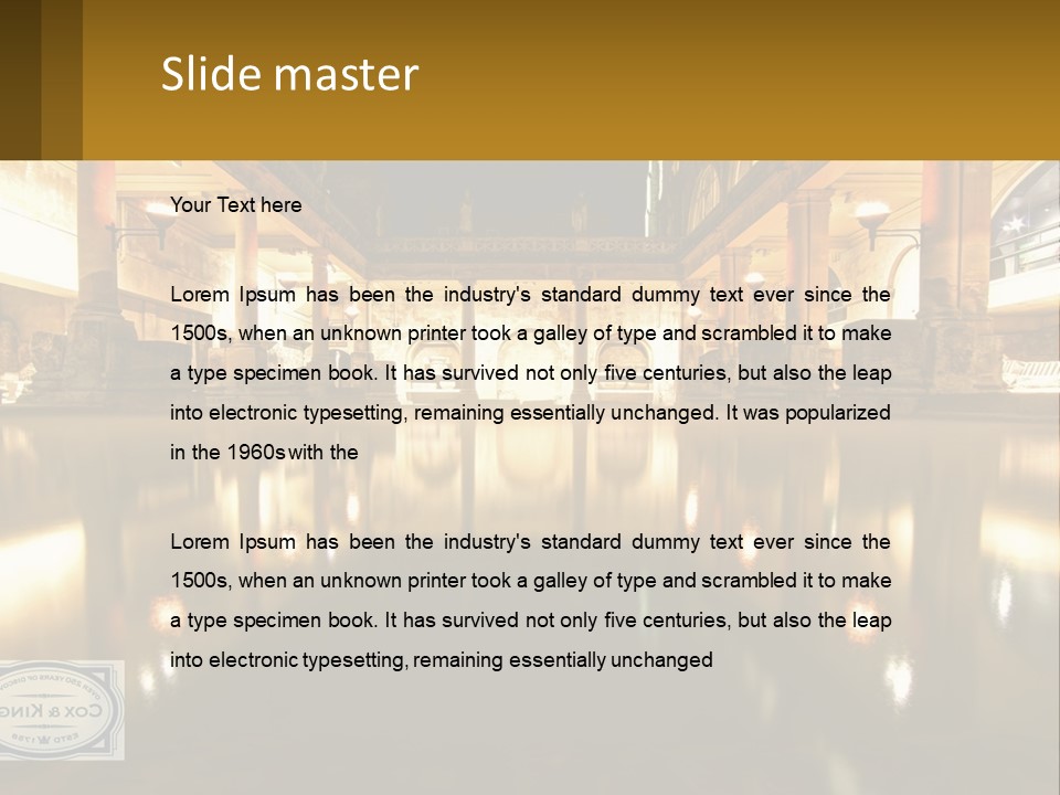 A Large Building With A Pool In The Middle Of It PowerPoint Template