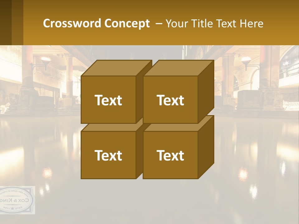 A Large Building With A Pool In The Middle Of It PowerPoint Template