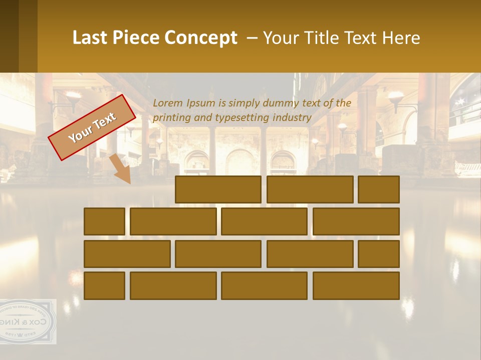 A Large Building With A Pool In The Middle Of It PowerPoint Template