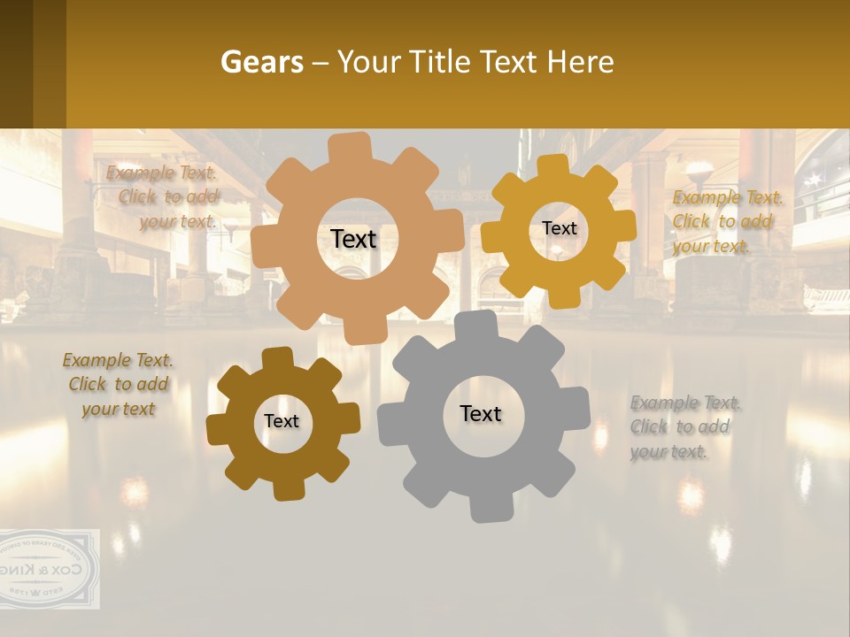 A Large Building With A Pool In The Middle Of It PowerPoint Template