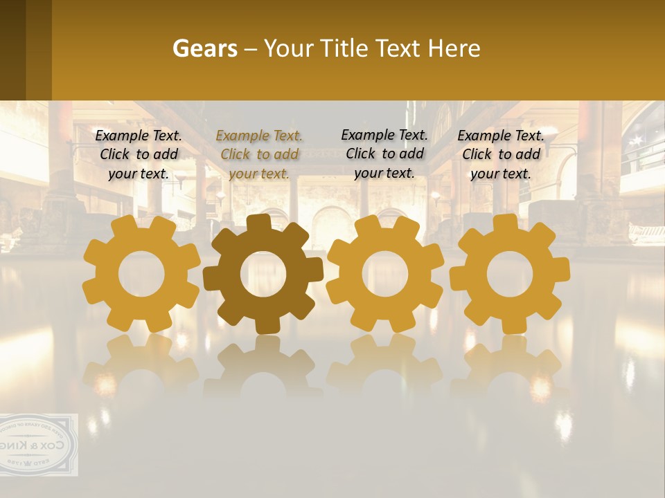 A Large Building With A Pool In The Middle Of It PowerPoint Template