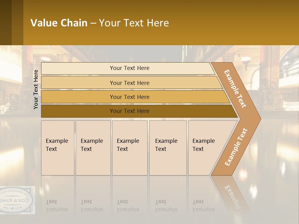 A Large Building With A Pool In The Middle Of It PowerPoint Template