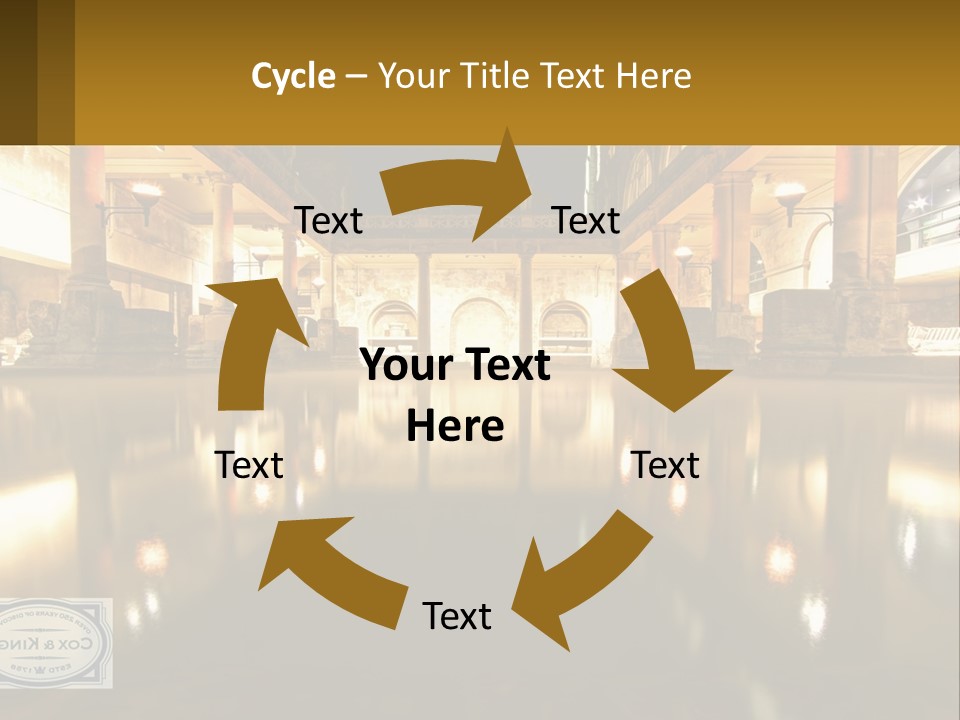 A Large Building With A Pool In The Middle Of It PowerPoint Template