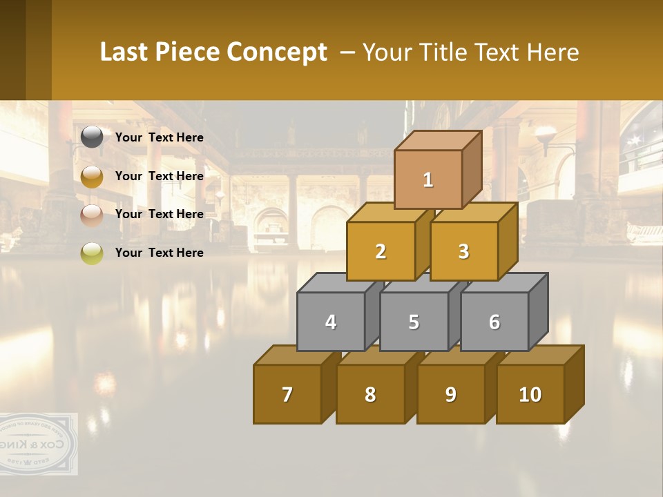 A Large Building With A Pool In The Middle Of It PowerPoint Template