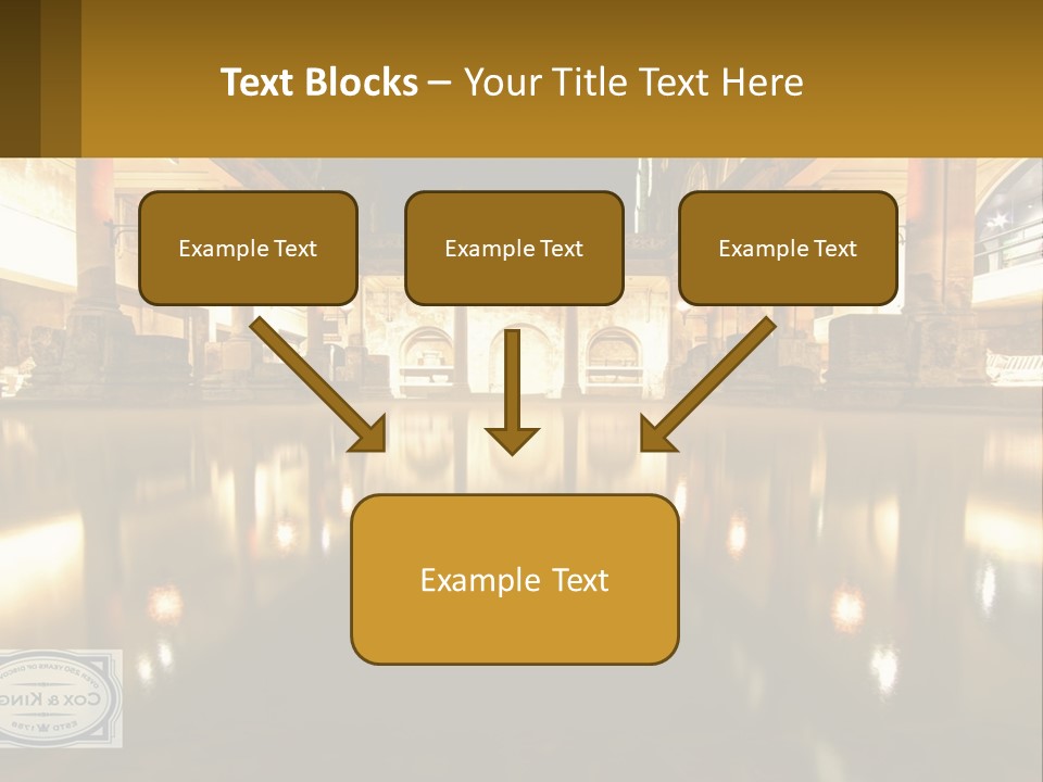 A Large Building With A Pool In The Middle Of It PowerPoint Template