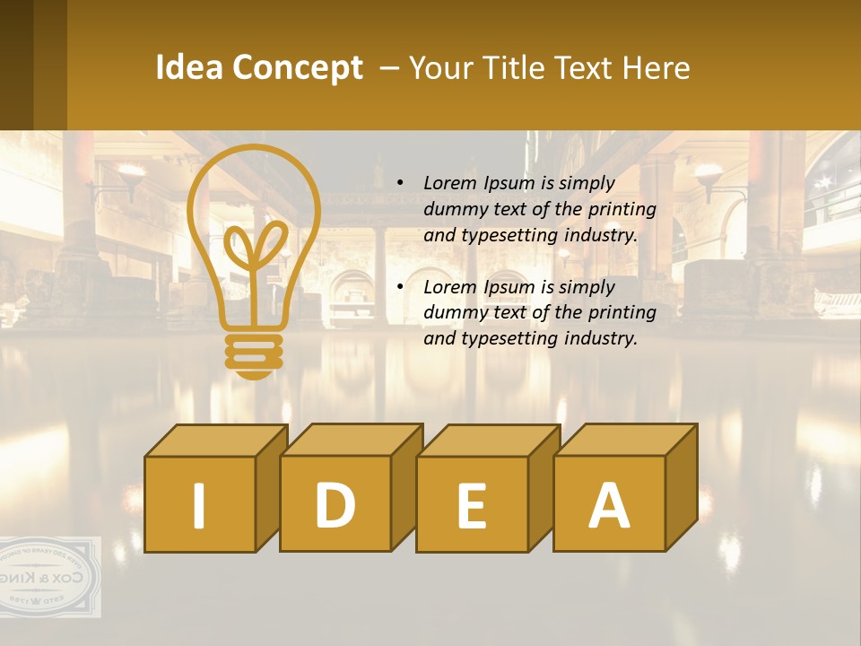 A Large Building With A Pool In The Middle Of It PowerPoint Template