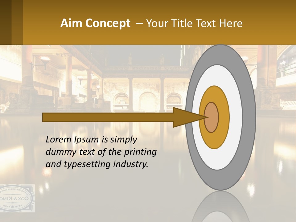 A Large Building With A Pool In The Middle Of It PowerPoint Template