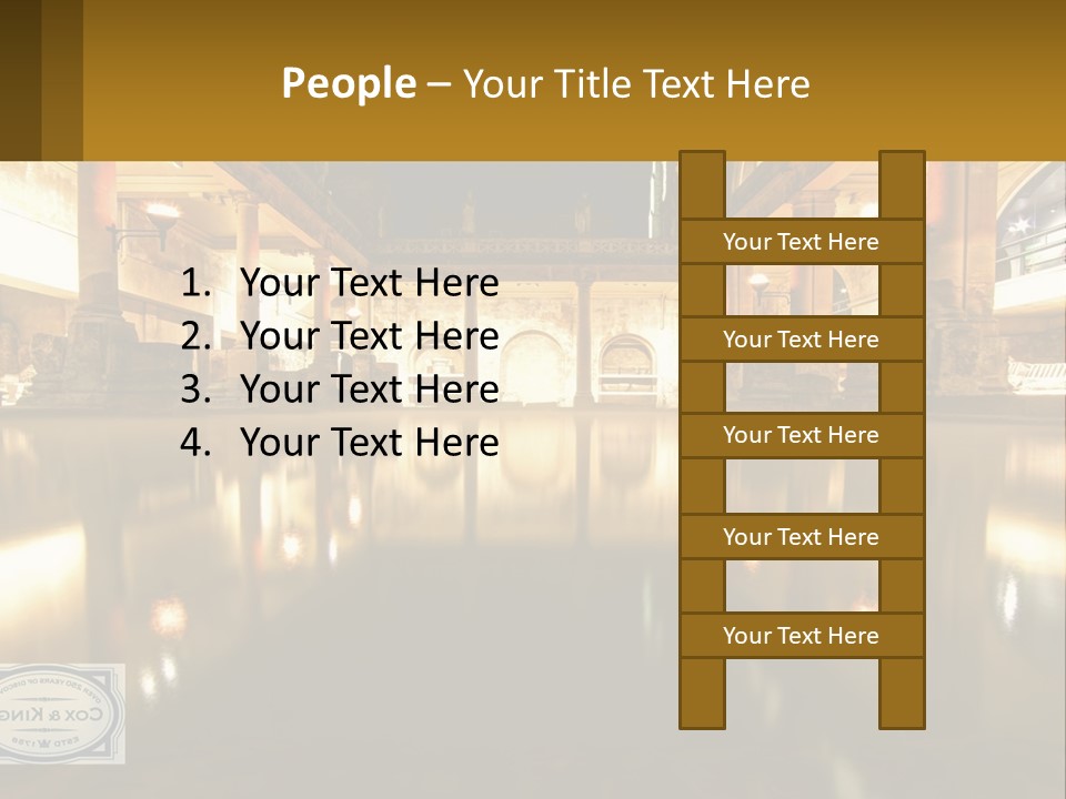 A Large Building With A Pool In The Middle Of It PowerPoint Template