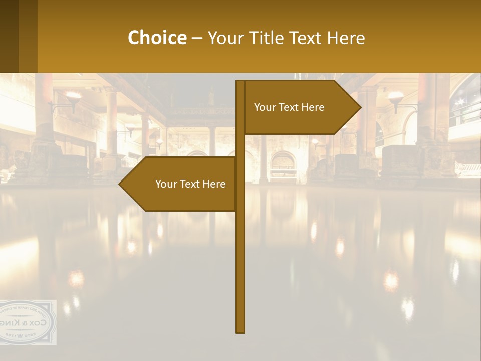 A Large Building With A Pool In The Middle Of It PowerPoint Template