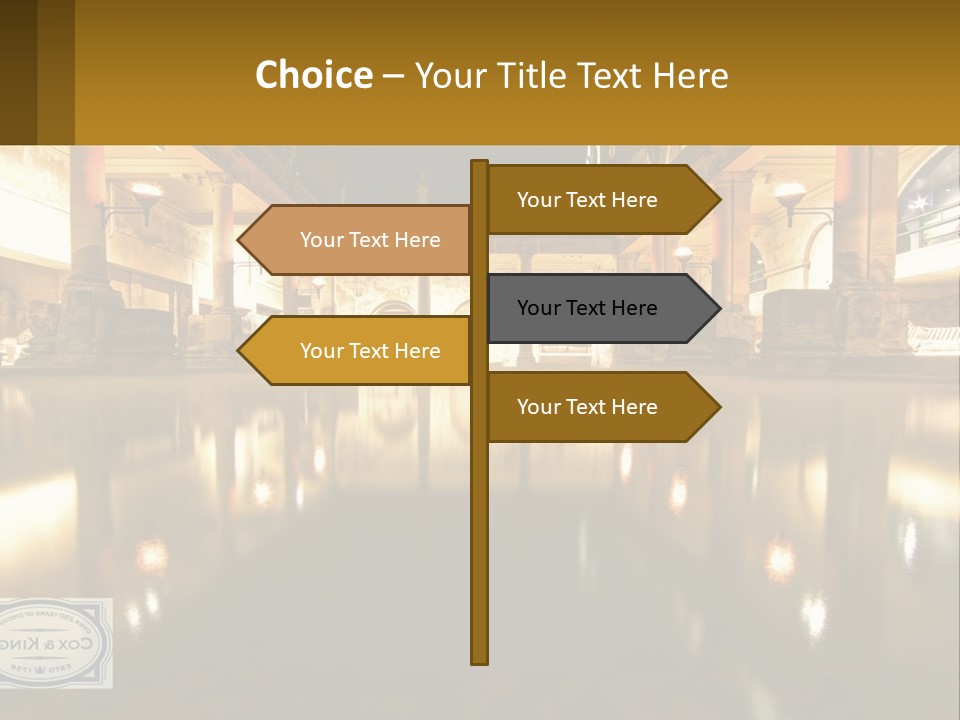 A Large Building With A Pool In The Middle Of It PowerPoint Template