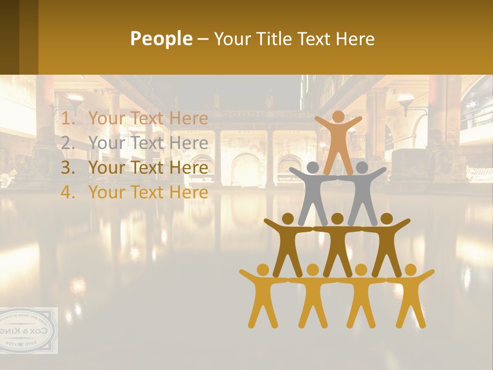 A Large Building With A Pool In The Middle Of It PowerPoint Template