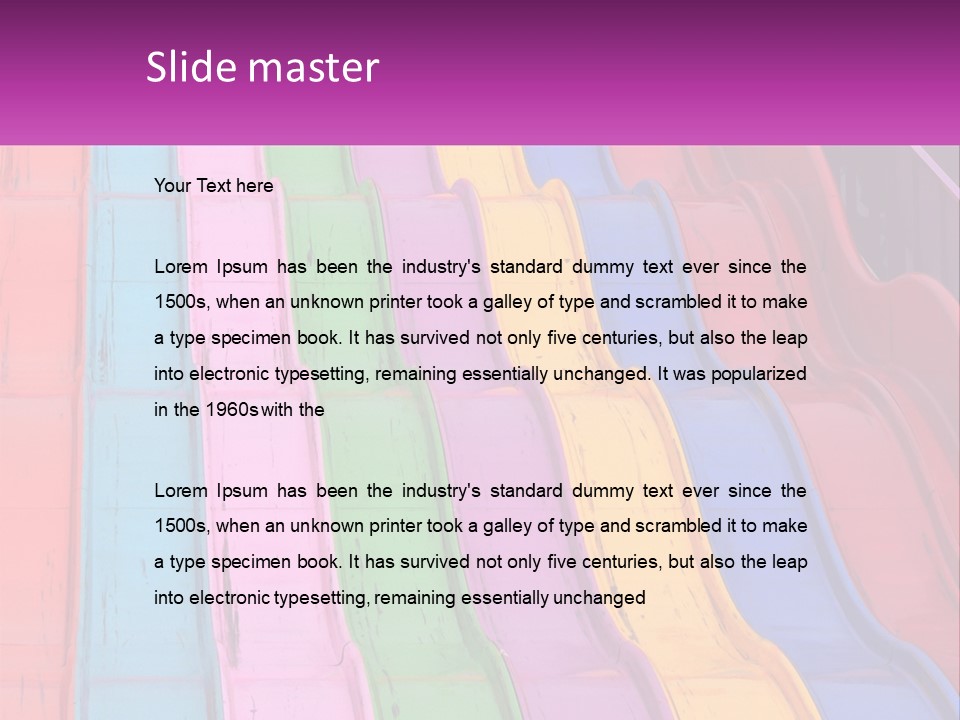 A Bunch Of Colorful Plastic Chairs In A Row PowerPoint Template