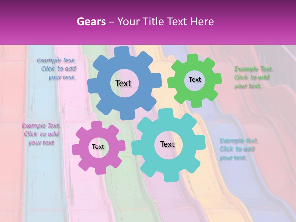 A Bunch Of Colorful Plastic Chairs In A Row PowerPoint Template