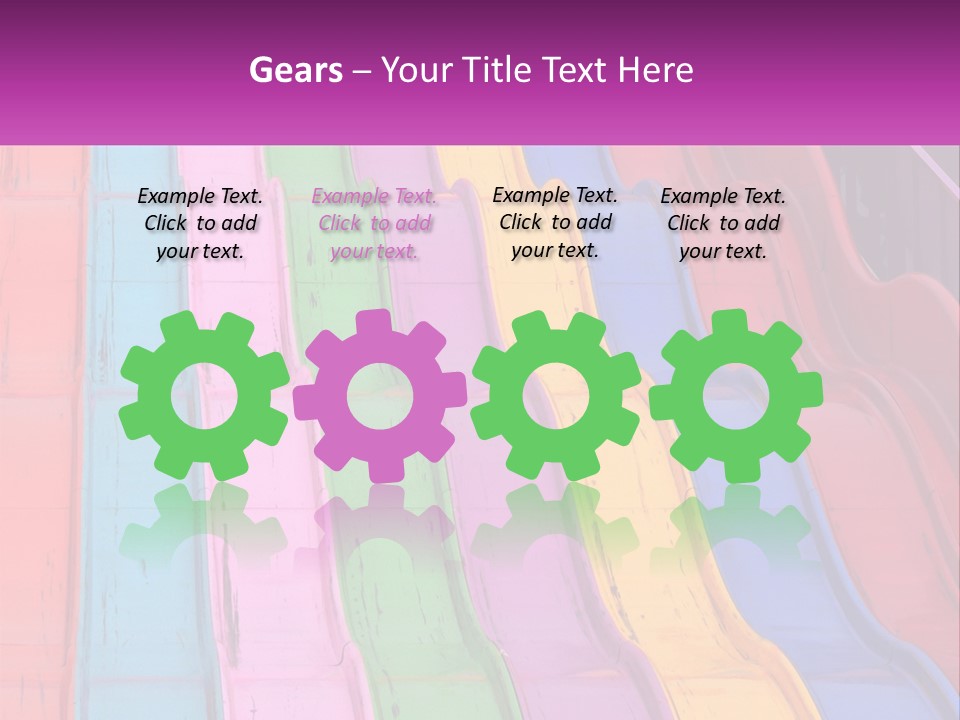 A Bunch Of Colorful Plastic Chairs In A Row PowerPoint Template