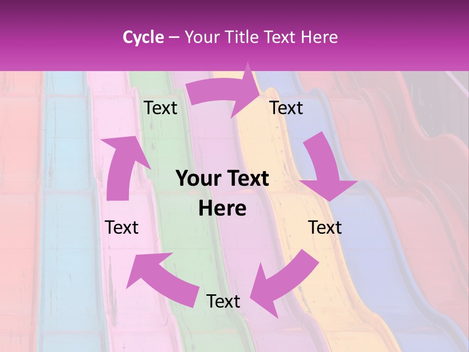 A Bunch Of Colorful Plastic Chairs In A Row PowerPoint Template