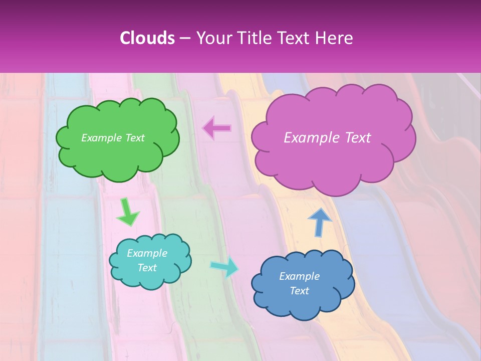 A Bunch Of Colorful Plastic Chairs In A Row PowerPoint Template
