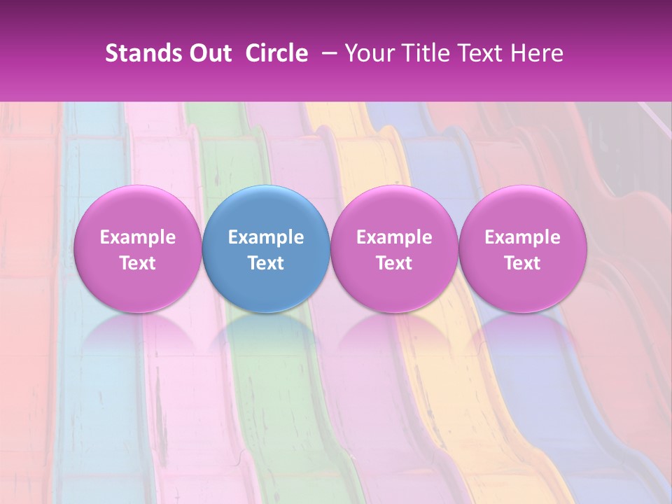 A Bunch Of Colorful Plastic Chairs In A Row PowerPoint Template