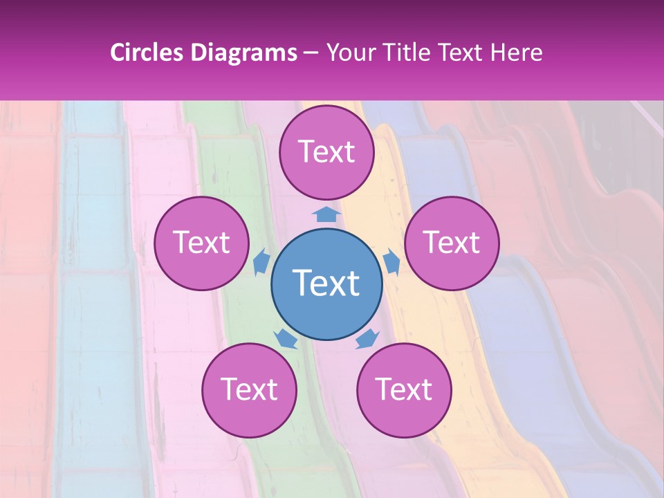 A Bunch Of Colorful Plastic Chairs In A Row PowerPoint Template