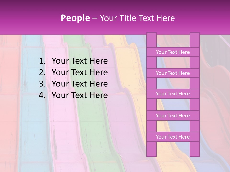 A Bunch Of Colorful Plastic Chairs In A Row PowerPoint Template