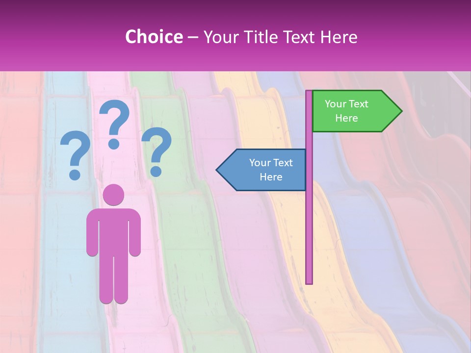 A Bunch Of Colorful Plastic Chairs In A Row PowerPoint Template