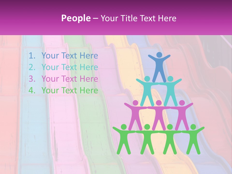 A Bunch Of Colorful Plastic Chairs In A Row PowerPoint Template