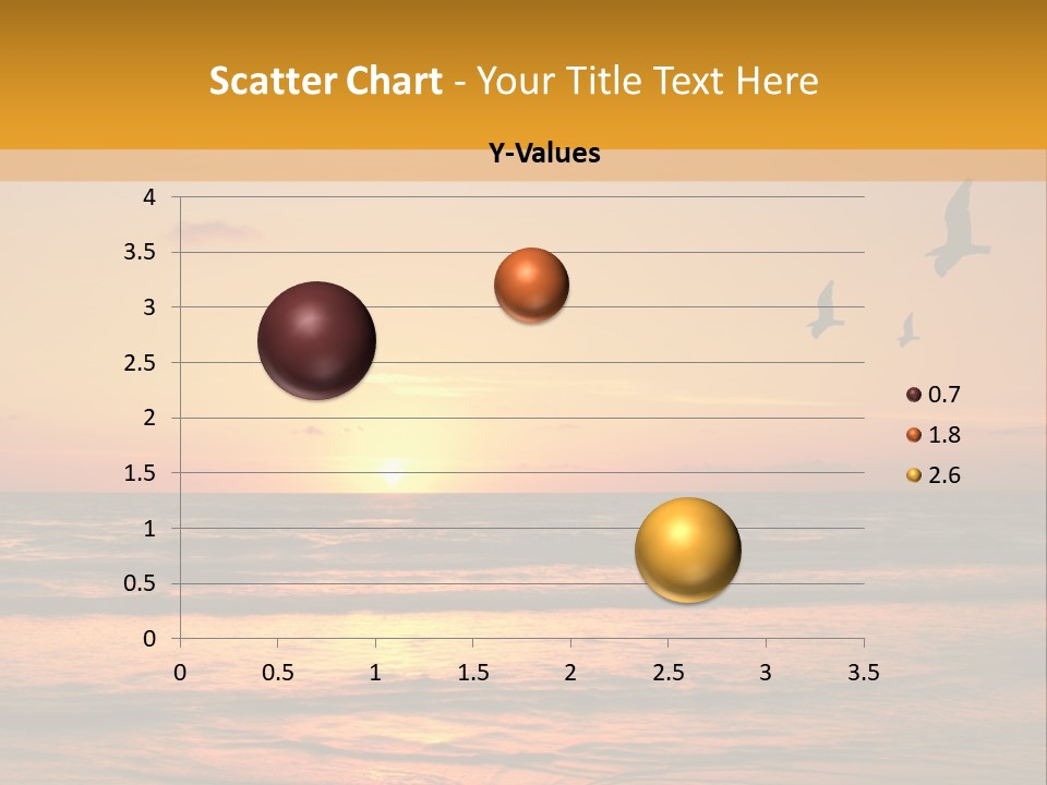 Two Birds Flying Over The Ocean At Sunset PowerPoint Template