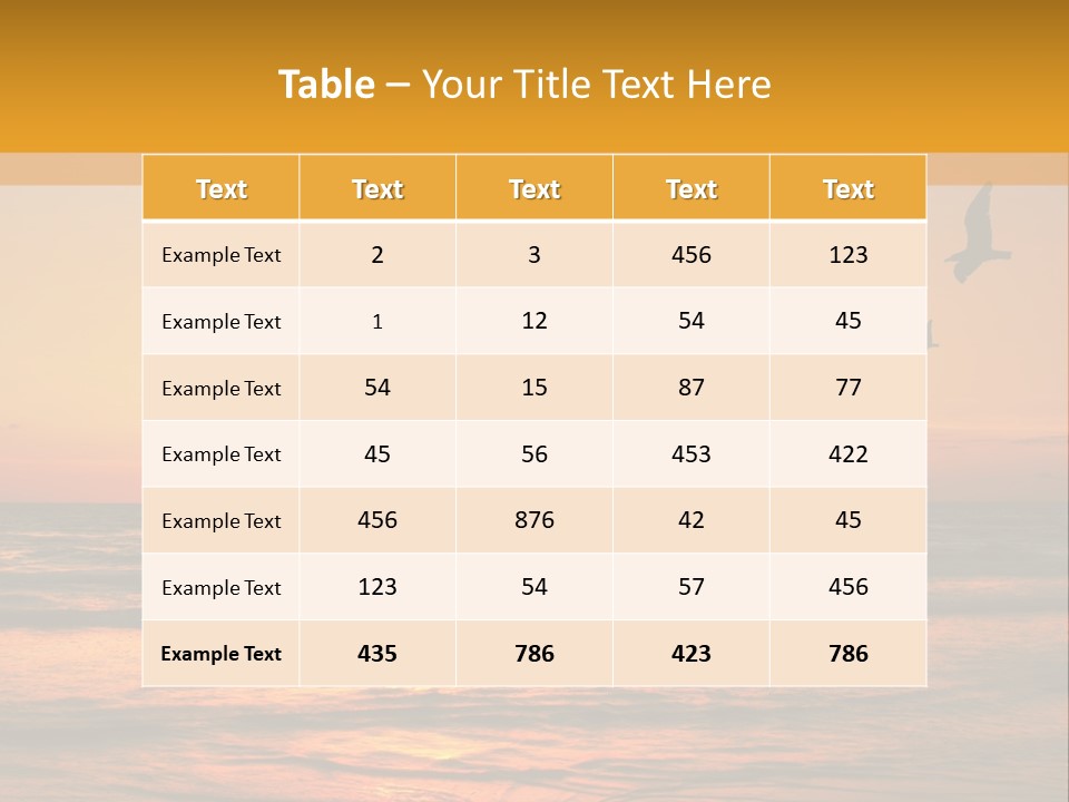 Two Birds Flying Over The Ocean At Sunset PowerPoint Template