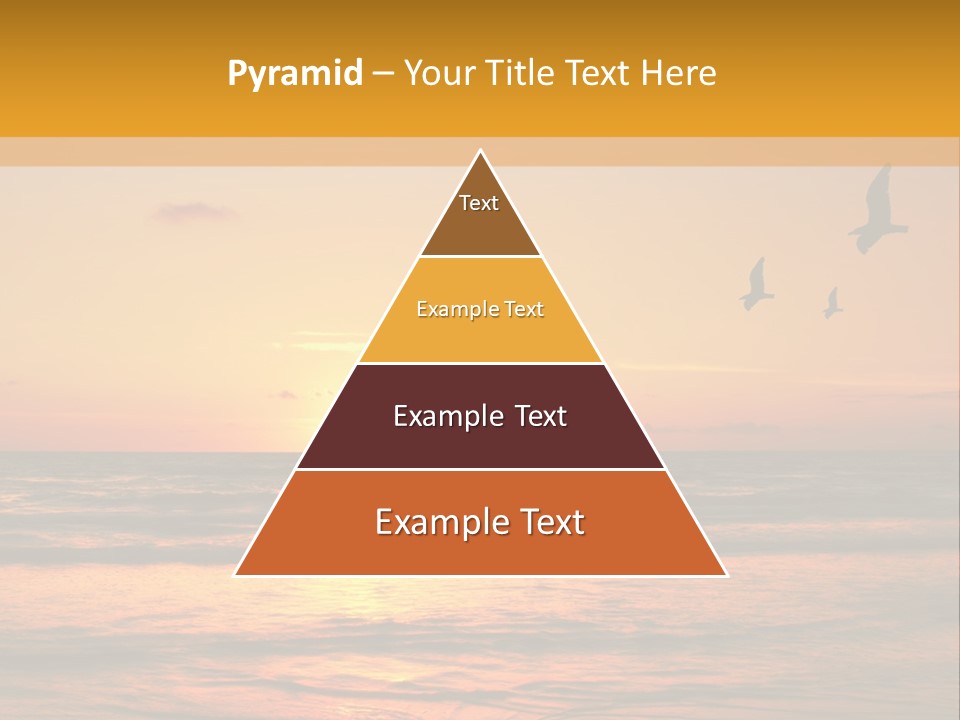 Two Birds Flying Over The Ocean At Sunset PowerPoint Template