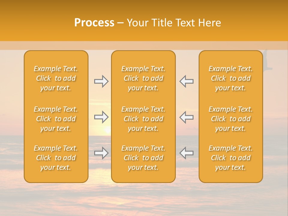 Two Birds Flying Over The Ocean At Sunset PowerPoint Template