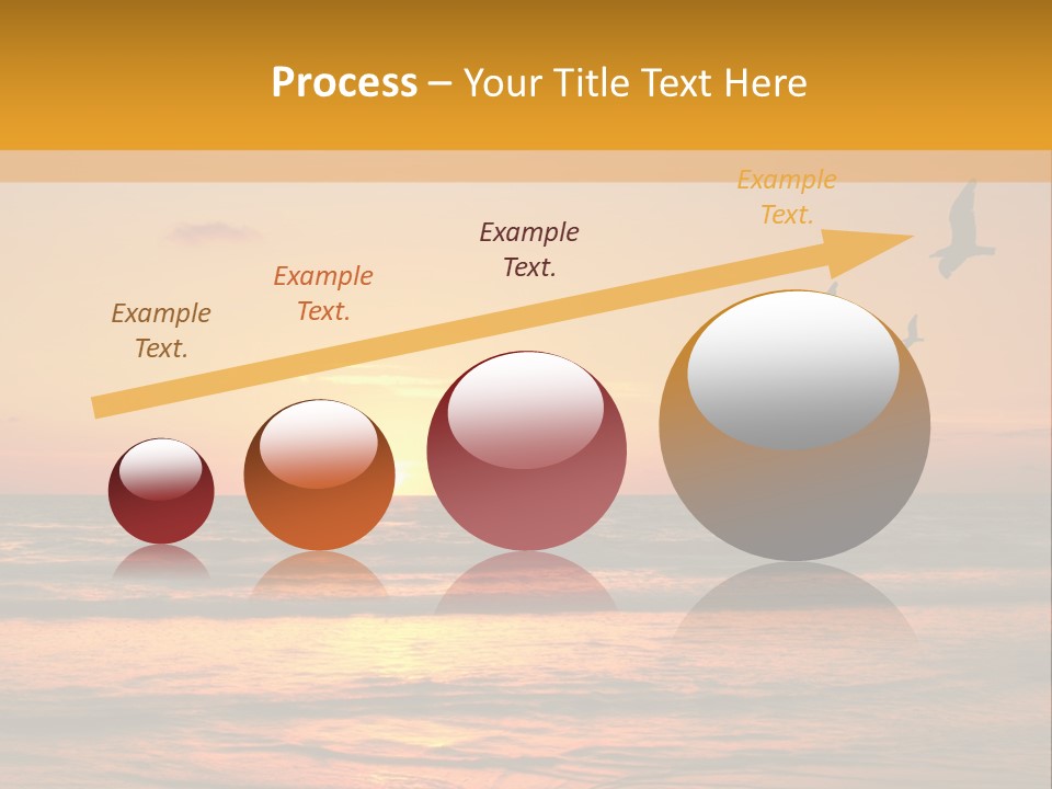 Two Birds Flying Over The Ocean At Sunset PowerPoint Template